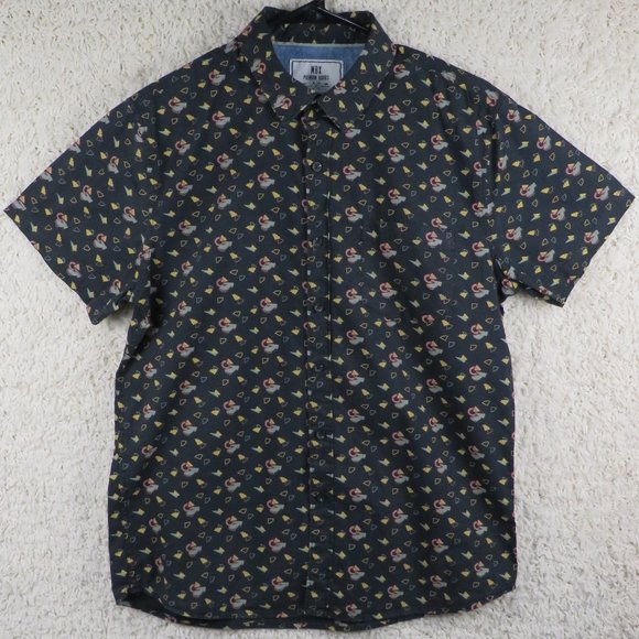 MBX* Men's Short Sleeve Button Down Curved Hem Chest Pocket Shirt~ Size Medium - Picture 11 of 11